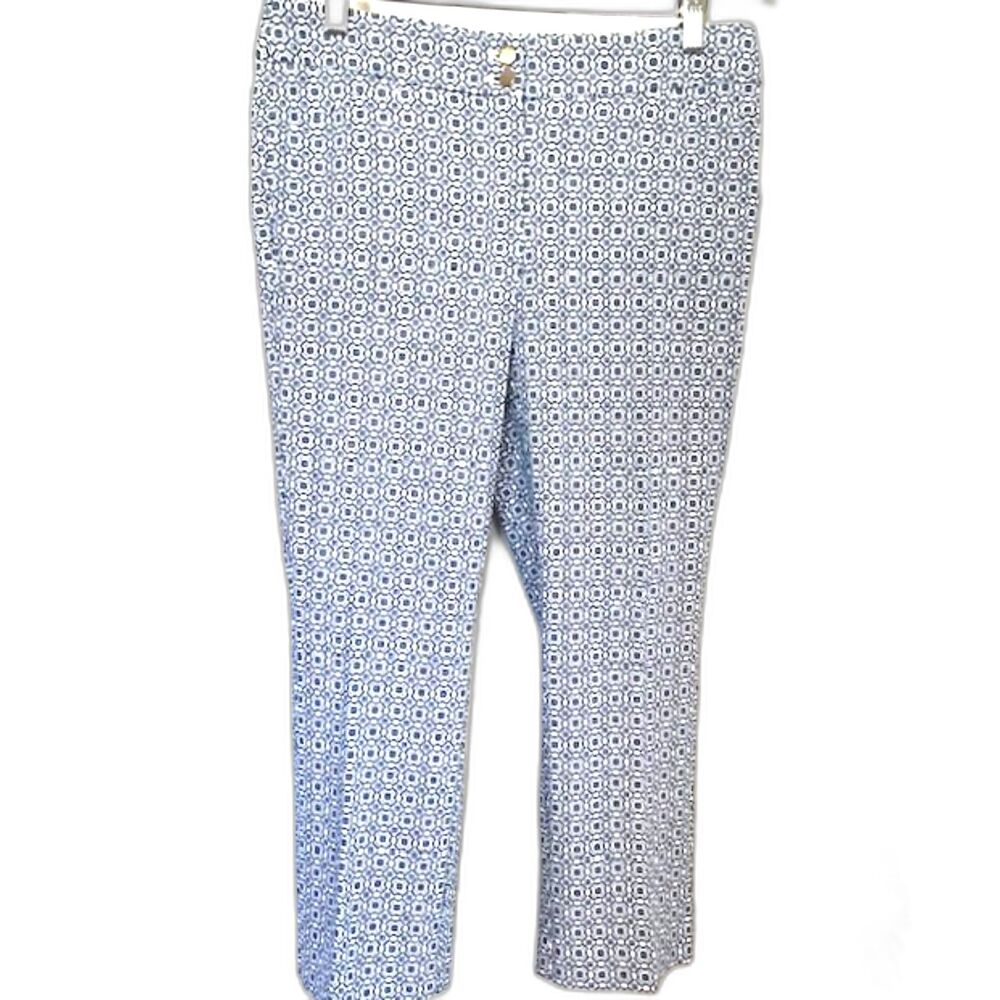 NWOT CHICOS SIZE 0 MISSES SIZE 4 GEO PRINT COTTON BLEND CROP TROUSER CAPRIS